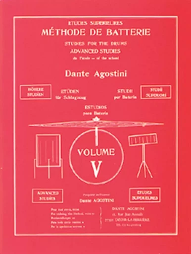 DANTE AGOSTINI : METHODE DE BATTERIE, VOLUME 5 -  DANTE AGOSTINI - CARISCH MUSICOM