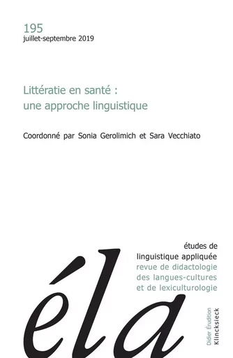 Études de linguistique appliquée - N°3/2019 -  - Klincksieck