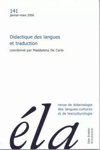 Études de linguistique appliquée -  N°1/2006 -  - Klincksieck