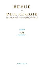 Revue de philologie, de littérature et d'histoire anciennes volume 92-1