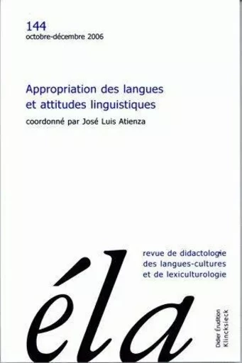 Études de linguistique appliquée - N°4/2006 -  - Klincksieck