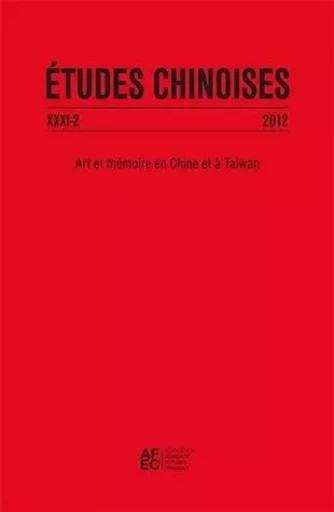 Études chinoises XXXI-2 (2012) -  - Klincksieck