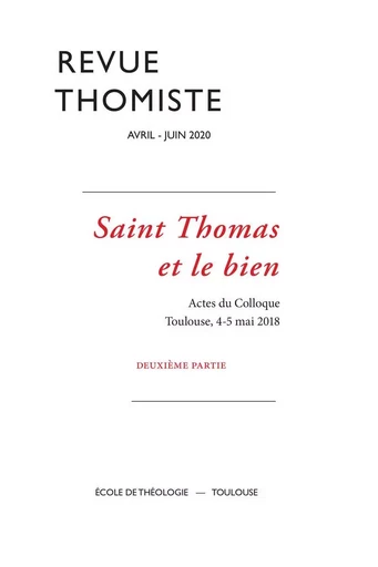 Revue thomiste - N°2/2020 -  - Klincksieck