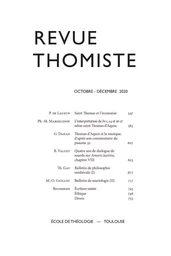 Revue thomiste - N°4/2020