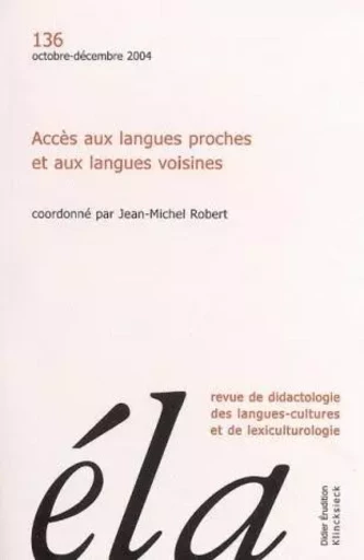 Études de linguistique appliquée -  N°4/2004 -  - Klincksieck