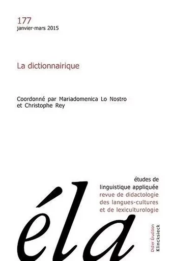 Études de linguistique appliquée - N°1/2015 -  - Klincksieck