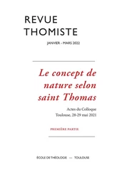 Revue thomiste - N°1/2022