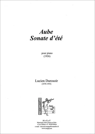 Aube, Sonate d’été pour piano - Lucien DUROSOIR - MEGEP