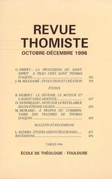 Revue thomiste - N°4/1996