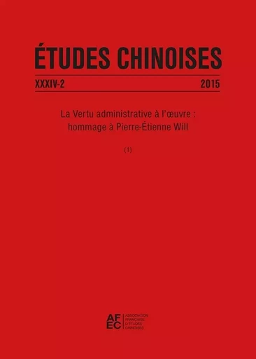 Études chinoises XXXIV-2 (2015) -  - Klincksieck