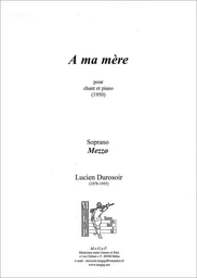 À ma mère pour chant et piano (voix moyenne)