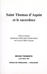 Revue thomiste - N°1/1999