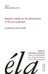 Etudes de linguistique appliquée - n°3-2023