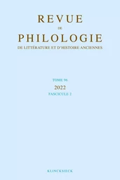 Revue de philologie, de littérature et d'histoire anciennes volume 96-2