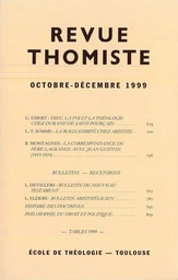 Revue thomiste - N°4/1999