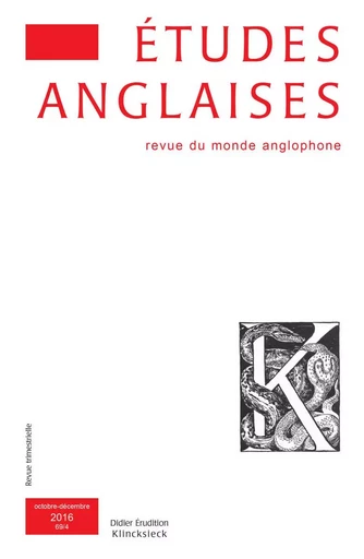 Études anglaises - N°4/2016 -  - Klincksieck