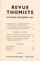 Revue thomiste - N°4/2001