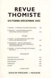 Revue thomiste - N°4/2002