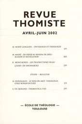 Revue thomiste - N°2/2002