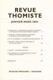 Revue thomiste - N°1/2003