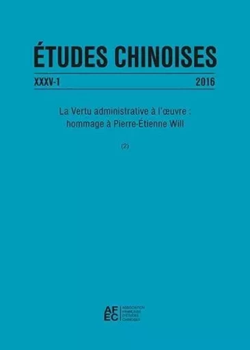 Études chinoises XXXV-1 (2016) -  - Klincksieck