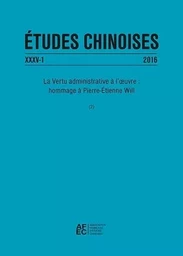 Études chinoises XXXV-1 (2016)