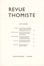 Revue thomiste - N°2/2005