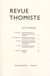 Revue thomiste - N°3/2005