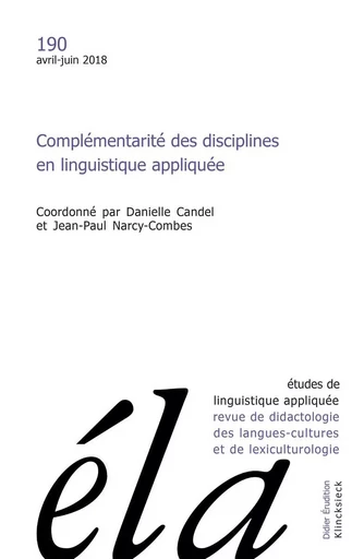 Études de linguistique appliquée - N°2/2018 -  - Klincksieck