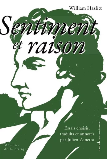 Sentiment et raison -  Hazlitt William - SUP