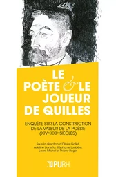 Le poète et le joueur de quilles - enquête sur la construction de la valeur de la poésie, XIVe-XXIe siècles