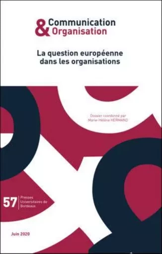 La question européenne dans les organisations - Marie-Hélène Hermand - PU BORDEAUX