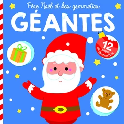 Père Noël et des gommettes géantes couverture bleue