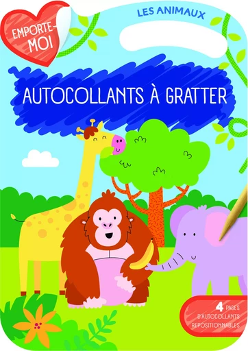 Les animaux autocollants à gratter -  Collectif - YOYO