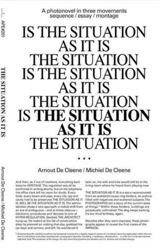 Arnout De Cleene/Michiel De Cleene: Is The Situation As It Is /anglais -  DE CLEENE ARNOUT/DE - APE ART PAPER