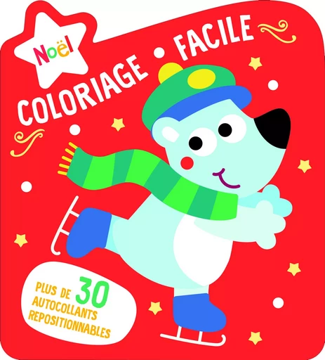 Coloriage facile : Ours sur patins -  - YOYO