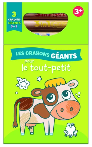 La vache 3+ crayons géants magiques -  Collectif - YOYO