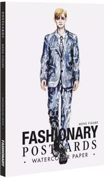 Fashionary Watercolor Postcards Book Men /anglais