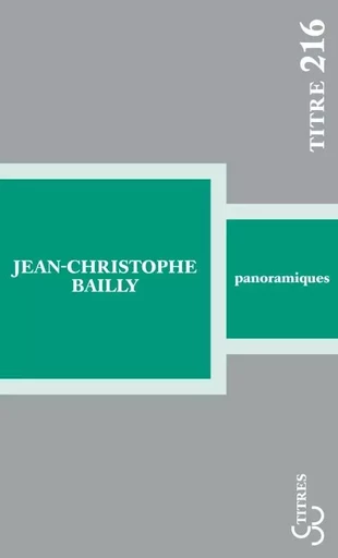 Panoramiques - Jean-Christophe BAILLY - BOURGOIS