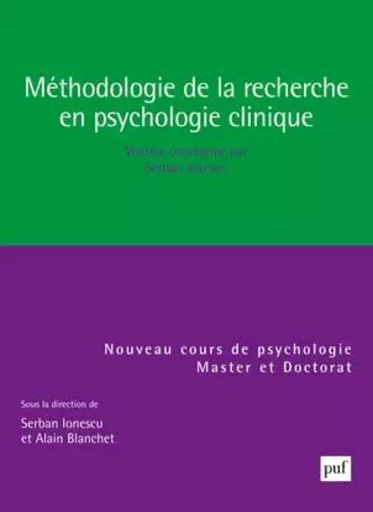 Méthodologie de la recherche en psychologie clinique -  - PUF