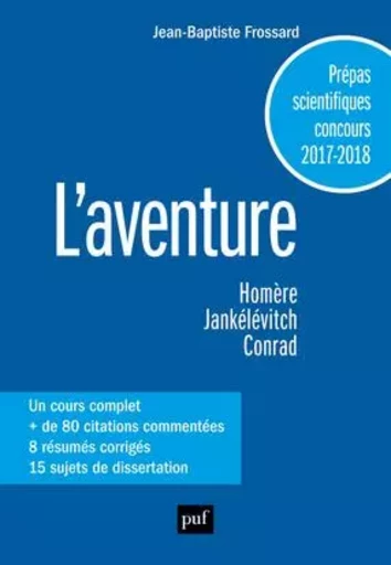 L'aventure - Jean-Baptiste Frossard - PUF