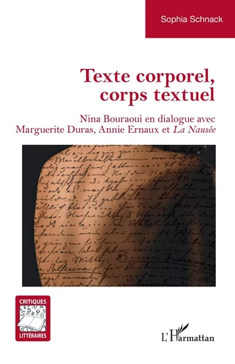 Texte corporel, corps textuel - Sophia Schnack - Editions L'Harmattan