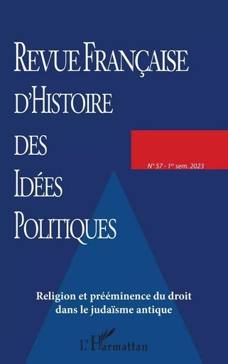 Religion et prééminence du droit dans le judaïsme antique -  - Editions L'Harmattan