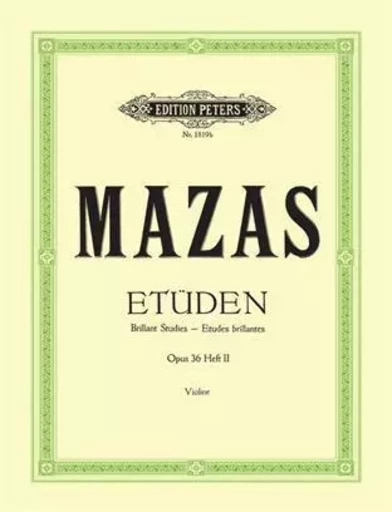 ETUDES BRILLANTES 2 OP.36  VIOLON -  JACQUES-FEREOL MAZAS - PETERS