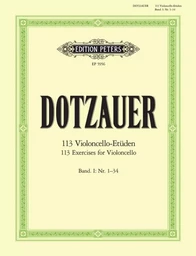 FRIEDRICH DOTZAUER : 113 ETUDES - LIVRE 1 - VIOLONCELLE (EXCERCICES 1 A 34)