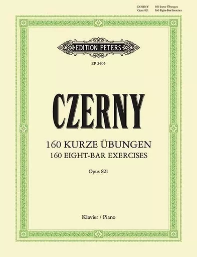 CARL CZERNY : 160 EIGHT-BAR EXERCISES OP.821 - PIANO -  CARL CZERNY - PETERS