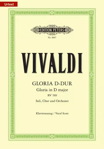 GLORIA D-DUR RV 589/ GLORIA IN D MAJOR RV 589 CHANT -  ANTONIO VIVALDI - PETERS