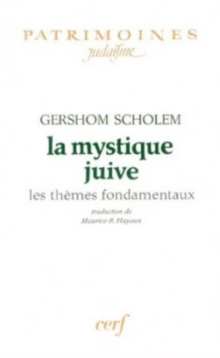 LA MYSTIQUE JUIVE -  SCHOLEM GERSHOM - CERF