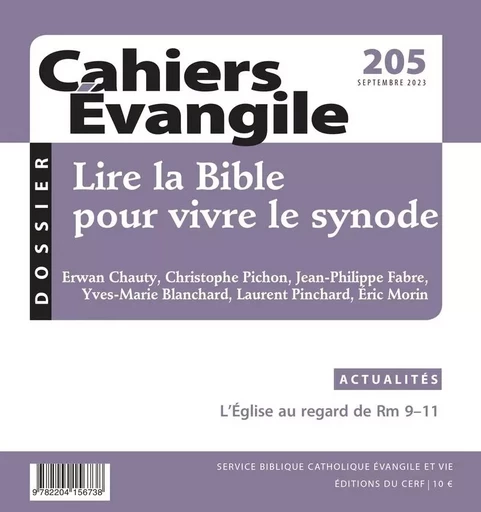 CAHIERS EVANGILE - 205 -  COLLECTIF GRF - CERF