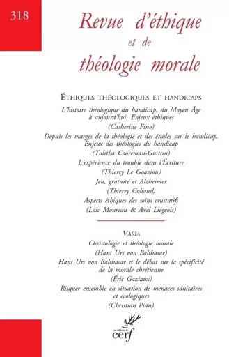 REVUE D'ETHIQUE ET DE THEOLOGIE MORALE -  COLLECTIF GRF - CERF